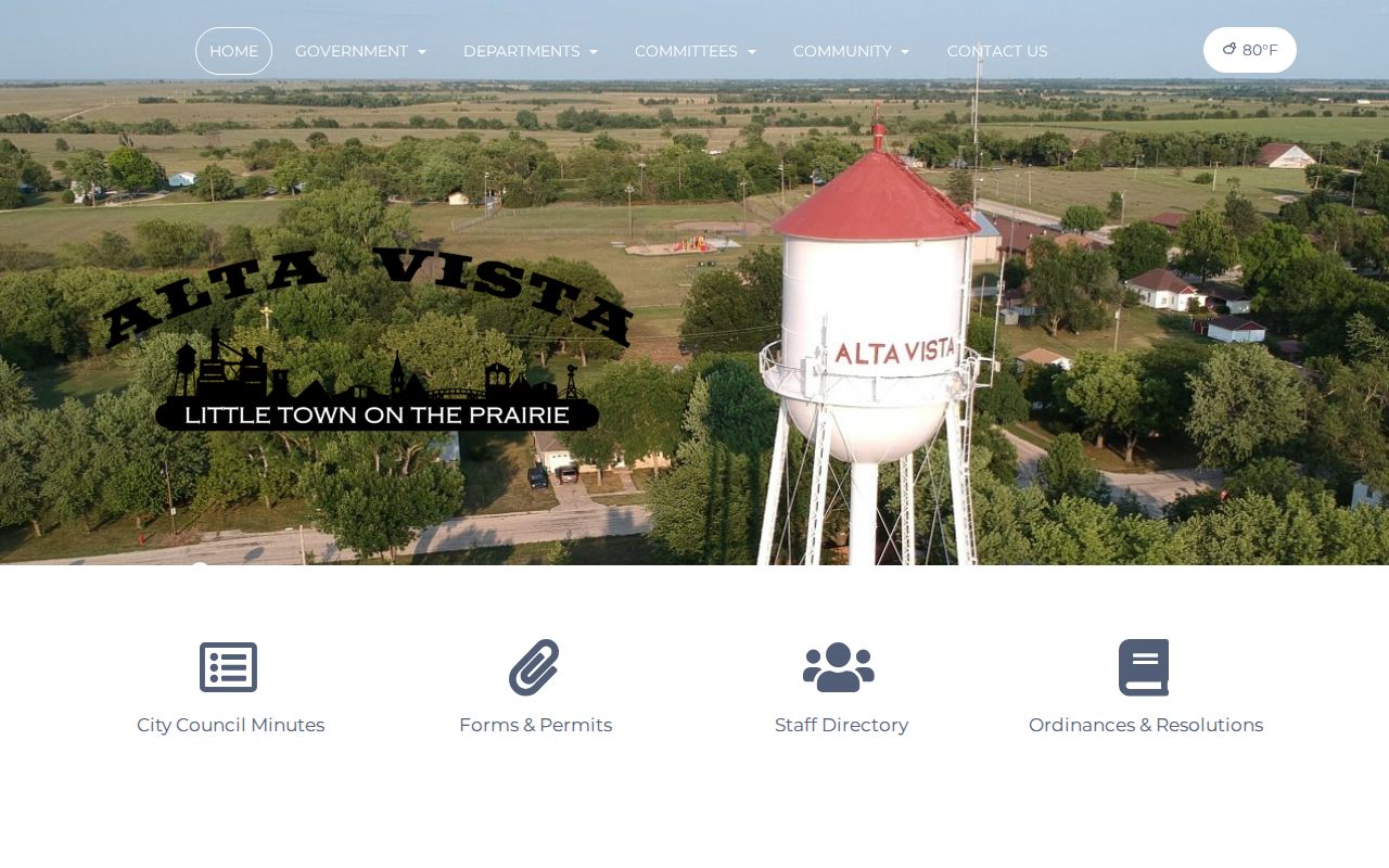 Official Alta Vista City Hall contact page for municipal court routing