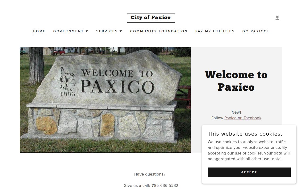 Official Paxico city office page for local court record routing