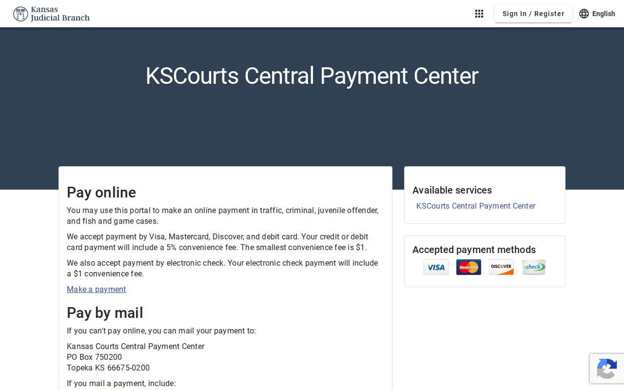 Wabaunsee County traffic court records payment methods, fees, and mailing details