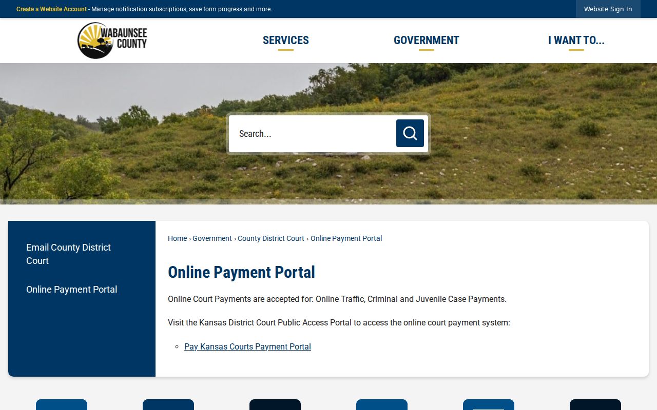 Wabaunsee County traffic court records online payment instructions